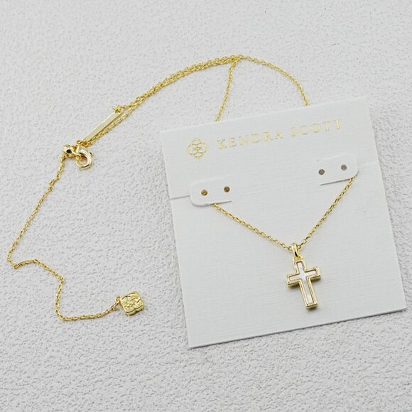 Kendra Scott Mother-of-Pearl Cross Necklace - Picture 2 of 2